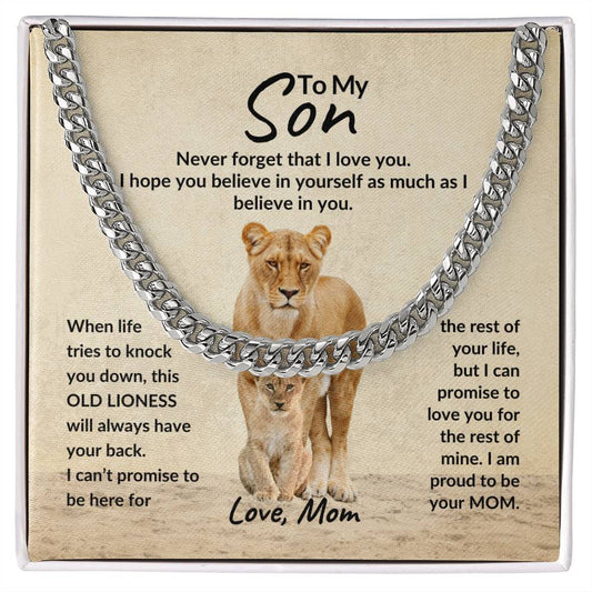 To My Son - I Promise -  Cuban Link Chain