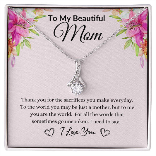 My Beautiful Mom - Thank You - Alluring Beauty Necklace