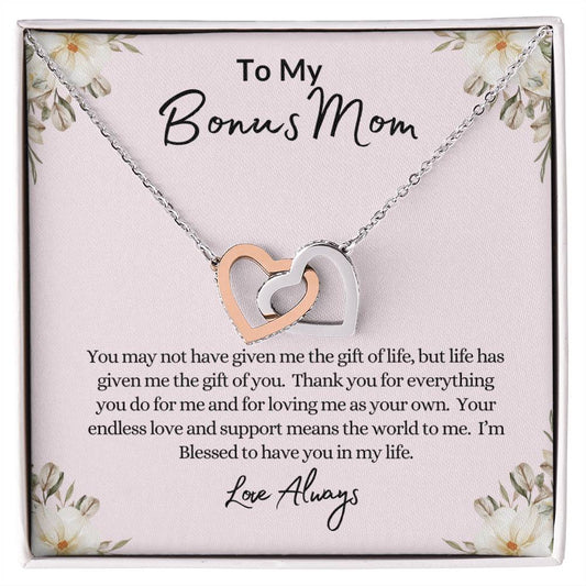 To My Bonus Mom - Interlocking Hearts